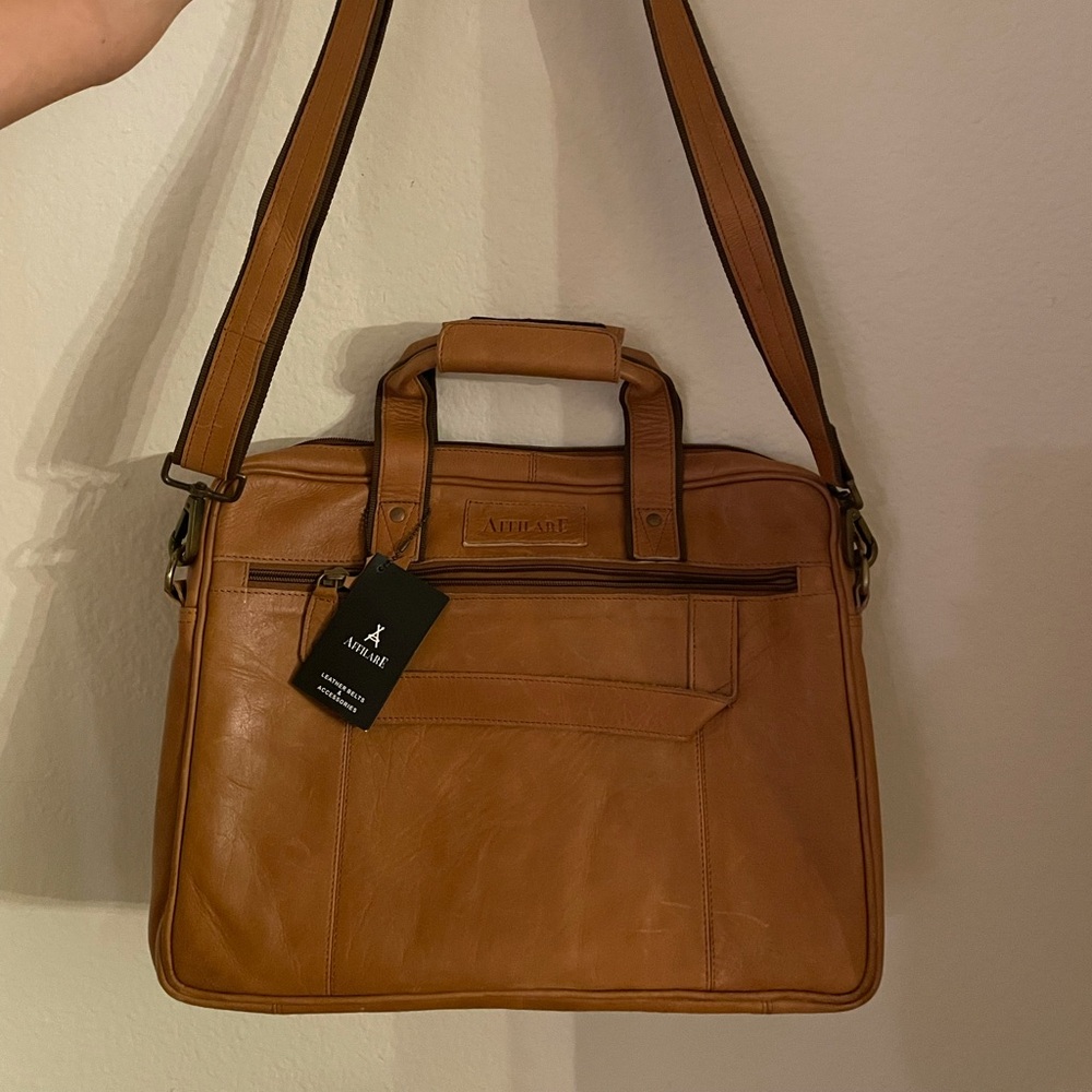 Affilare genuine leather lap top bag